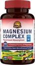 Vitalitown Magnesium Complex Suplemento 500mg, Absorción Máxima, NSF Certified Chelated Magnesium Glycinate, Malate, Taurate & Citrate para el sueño, Energía & Corazón, Vegan, No GMO 240 Caps