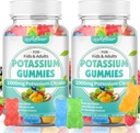 softbear Potasio Citrate Gummies, Potasio de Potencia Alta Citrate 1000mg Soportes Leg Cramps &amp; Muscle Health Potassium Gummies for Adults &amp; Kids Mixed Fruit Flavor 120 Conteo