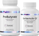 Optimal Gut & Immune Support, ProButyrate Butyric Acid Complex Gut Health Supplement (120 Capsules) y BerberActiv-QR Berberine Immune Support Supplement (90 Capsules) Bundle, Hypoallergenic Formula