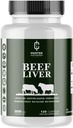 Grass Fed Desiccated Beef Liver Capsules Ø 120 Conteo Ø 3000 mg por Servir Silencio 30 Serviciones