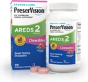 PreserVision AREDS 2 Vitaminas Oculares, #1 Doctor Ojo Marca recomendada, Luteína Chewable y suplemento de Zeaxantina con vitamina C, vitamina E, zinc y cobre, Berry mixto, 70 Tabletas