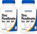 Nutricost Zinc Picolinate 50mg, 240 cápsulas vegetarianas (2 botellas) - Gluten Free and Non-GMO