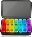 Organizador semanal de píldoras 3 veces al día, 7 días caja de píldoras grandes Compartimientos Moisture-Proof Pill Case, Daily Portable Travel Morning Noon Evening Pill Container, para aceites de pescado, vitaminas, suplementos