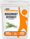 BulkSupplements.com Polvo de Extracto Rosemary, de hierba Rosemary - Suplemento herbal, libre de gluten, 500 mg por ser, 1kg (2,2 libras) (Pack of 1)