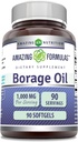 Increíble Formulas Borage Oil Supplement tención 2000 Mg Por Serving ← Softgels Silencio No-OMG Silencio libre de gluten Silencio Made in USA (1 Pack, 90 Cuenta)