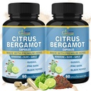 Cadane 2 Packs Citrus Bergamot Extracto Cápsulas con Berberine, Olive, Guggul, Ajo, Pine Bark, Black Pepper  4 Mes