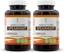 Secretos de la Tribu Spearmint Capsules 1000 mg Spearmint (Mentha spicata) Hoja seca, Suplemento de apoyo hormonal para mujeres (2x120 cápsulas)