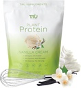TRU Suplementos Pólvora de proteínas de base vegetal, BCAA, EAA, 20g Arroz de marrón vegano &amp; Pea Proteína, 100 Calories, 27 Vitaminas, Sin sabores artificiales 25 Actuaciones (Vanilla)