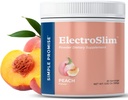 Promesa Simple ElectroSlim - Electrolitos Keto Libres de Azúcar Polvo - No Sugar Fórmula para el soporte diario de energía e hidratación, Bajo Sodio Electrolitos Orgánicos Polvo, 30 Servimientos, Peach Flavor