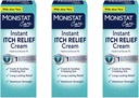 Monistat Care Instant Itch Relief Cream ← Max Strength ← Cools " Soothes ¦ Packaging May Vary Silencio 1 onza Cada paquete de 3