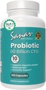 Sanar Naturals Probióticos 60 Billones CFU – 10 Strains + Prebióticos - Apoyo Immune, Digestivo, & Gut Health - Probióticos para Mujeres y Hombres - Vegan, No GMO, Gluten Free, 120 cápsulas