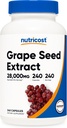 Nutricost Grape Seed Extract 28,000mg, 240 Cápsula - No GMO, Gluten Free, Vegetarian Friendly
