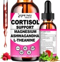 Cortisol Supplement Liquid Drops, 17-in-1 Cortisol Reducer w. Ksm-66 Ashwagandha Theanine Rhodiola Rosea Magnesium Phosphatidylserine, Hormone Balanced & Lower Cortisol for Women Calm* Relax