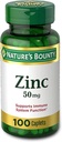 Zinc Bounty (Gluconato de zinc) 50 mg, 100 cápsulas