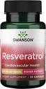 Swanson Resveratrol - Higher Potency 250 Milligrams 30 Capsules(1 Pack)