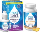 TheraTears 1200mg Omega 3 Suplemento para la Nutrición Ocular, y VIT E, 90 gotas oculares contables para los ojos secos, Twin Pack, 30mL 1 Fl oz Cada (Paquete Mayo Vary)