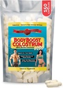 BodyBoost Colostrum Capsules, 100% Bovine Colostrum Powder, Immune Booster Suplemento con Inmunoglobulina &amp; Lactoferrin, Super Food for Gut Health, Diverse Intake, 150 cápsulas