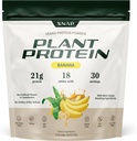 Snap Supplements Organic Plant Based Vegan Protein Powder Nitric Oxide Boosting Protein Powder, BCAA Amino Acid for Muscle Growth, Performance &amp; Recovery - 30 Servings (Banana)
