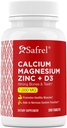 Safrel Calcio Magnesio Zinc con Vitamina D3, 300 Tabletas - Calcio 1000 mg, Magnesio 400 mg, Zinc 20 mg &amp; D3 600 UI por Serving