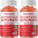 Magnesio Glycinate Gummies 1000mg - Suplemento de Potasio de Magnesio Libre de Azúcar con Vitamina D, B6, CoQ10 para calma Mood &amp; Sleep Support - 120 Strawberry Gummies -2 Pack