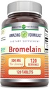 Fórmulas asombrosas Bromelain 500 Mg (300 GDU) ← Tablets Suplemento  Non-GMO TEN Gluten-Free TEN Made in USA (1 Pack TEN 120 Count)
