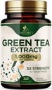 Extracto de té verde cápsulas 1000 mg - Estándarizado 45% EGCG & 98% Polyphenols - 3X Strength Green Tea Pills for Natural Energy - Apoya la salud del corazón, Suplemento herbal, Vegan, No GMO - 240 cápsulas