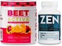 Nutrology Beet Active, Natural Pre-Workout Powder, Passion Fruit Flavor (30 Servings) Zen Natural Magnesium Supplement (30 Servings)