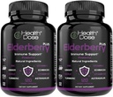 Elderberry más cápsulas de la dosis de salud – Suplemento de apoyo inmune con vitaminas C, D3, zinc, selenio " 11 ingredientes para el bienestar anual de la herida: 120 cápsulas de verduras, 2 meses paquete de suministro de 2