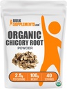 BulkSupplements.com Orgánica Chicory Root Powder - Chicory Root Suplemento, Chicory Root Coffee Alternative - Fiber Supplement, Gluten Free, 2.5g por Serving, 100g (3.5 oz) (Pack of 1)