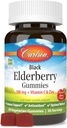 Carlson - Black Elderberry Gummies, con vitamina C & Zinc, Immune Support, 60 Gummies