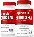 (2 Pack) Genesis Blood Clean Capsules - Official Formula To Support Detox &amp; Cleanse, Natural Support for Wellbeing, Premium Genesis Health Blood Clean Pills, GenesisBloodClean Pastillas (120 cápsulas)