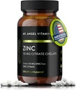 Mt. Angel Vitaminas - Citrate de zinc 50 mg - Zinc 50 mg Citrate Chelate - Suplementos de zinc natural Hecho en EE.UU. - 60 Tabletas vegetarianas