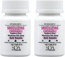 SDA LABORATORIES Meclizine 25mg Tablas Chewable, Anti-Emetic, Raspberry Flavor, Motion Sickness " Vertigo Relief for Nausea, Dizziness, Vomiting, Portable Travel Aid (2 Botellas de 100 Cuentas)