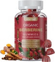 Bereberina Suplemento Gummies 1200mg: Berberina con canela de Ceylán - Gummies de Berberina con corte de leche de Turmeric Thistle Artichoke - Vegan Raspberry Flavor (60 Conde)