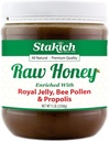 Stakich Royal Jelly, Bee Pollen, Propolis Enriched Raw Honey - Pure, Unprocessed, Unheated - 5 libras (80 onzas)