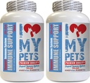 AMO MI PETS Cuidado de la piel LLC para gatos - CAT Immune Support - Booster - Suplemento saludable - Gatos de esteto de leche - 120 Treats (2 Botellas)
