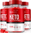 rize labs (Pack of 3 Ketocrave Keto ACV Gummies, for Advanced Weight Loss, Maximum Strength Supplement, Gomitas Reviews (180 Gummies)
