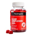 Neutrogena Complejo Limpio Gummies antioxidantes con zinc, suplemento diario de cuidado de la piel con vitamina A, C &amp; E para piel clara, saludable + Probióticos, sabor a fresa, 60 ct
