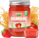 (12 OZ) Irish Sea Moss Gel Raw Vegan Strawberry Flavor 102 Vitaminas y Minerales Wild Harvested Non-GMO Immune &amp; Digestion Support