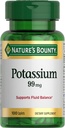 Bounty Potassium 99mg de la naturaleza, soporta equilibrio fluido y actividad muscular, involucrado en la función normal del corazón, Potasio Gluconato Suplemento dietético, Gluten Free, 1 Por día, 100 cápsulas vegetarianas