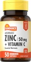 Sundance Absorbable Zinc with Vitamin C ← 50mg tención 50 Softgels ← Nutrientes Esenciales Silenciosos No-OMG y Gluten Suplemento Libre