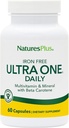 NaturesPlus Ultra One Daily Iron Gratis - 60 Fast-Acting Capsules - Multivitamin & Mineral with Beta Carotene - Vegan, Gluten Gratis - 60 Servings