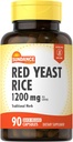 Sundance Red Yeast Rice Capsules ← 1200mg ← 90 Conde ← Tradicional Herbal Suplemento Silencio No GMO y Gluten Fórmula Libre