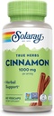 SOLARAY True Herbs Cinnamon Bark 1000mg - Suplementos de canela terrestre - Apoyo herbario para el bienestar general - Proyecto no GMO Verificado - Capsules veganos, Garantía de 60 días - 30 Servimientos, 60 VegCaps