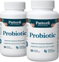 Pattern Wellness Probiotic Supplement - 51 Billion CFU - Supports Digestive Balance & Gut Wellness - Mindfully Sourced, Non-GMO - 60 Vegan Capsules