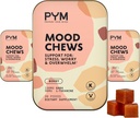 PYM Berry Mood Chews Support for Stress, Worry & Overwhelm, 60 Count tención 130mg GABA, 90mg L-Theanine ← Vegan, Non-GMO, Gluten-Free, No Añadido Sugar ← All-Natural Mood Balance Supplement Made in USA