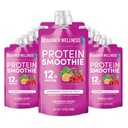 Diseñador Wellness Protein Smoothie, Fruta Real, 12g Proteína, Bajo Carb, Cero Añadido Azúcar, Libre de gluten, No GMO, No Colores Artificiales o Sabores, Fruta de Pasión de Fresa, 12 Conde
