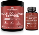 Total Wellness Multi Collagen Protein Powder Hydrolyzed (Type I II III V X) + Super-Absorb Multi Collagen Pills (Type I II III V X) Bundle