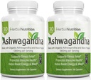 Herbal Nutrición Orgánica Ashwagandha 1300mg Max Strength, Two Bottle Pack, 120 Capsules Plus Black Pepper for Bioavailability