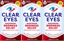 Ojos claros Máximo Redness Ojo de alivio Ojo gotas, 0,5 Fl Oz, paquete de 3